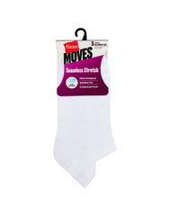 Hanes Moves Women's Seamless Stretch No Show Tab Socks, 3-Pairs