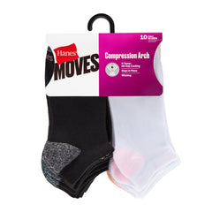 Hanes Moves Women's No Show Socks, X-Temp, Shoe Size 5-9, 10-Pairs