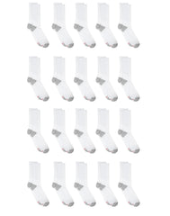 Hanes Men's Cushioned Crew Socks Pack, 20 Pairs, Lightweight, Moisture Wicking
