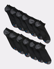 Hanes X-Temp Men's Lightweight Low Cut Socks, Shoe Sizes 6-12, 12-Pairs