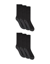 Hanes Double Tough Men's Crew Socks, Comfort Top, Shoe Sizes 12-14, 6-Pairs