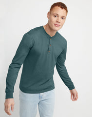 Hanes Originals Men's Cotton Long Sleeve Henley T-Shirt