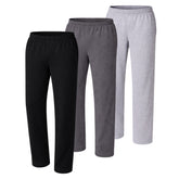 Hanes Essentials Men's Midweight Cotton Jersey Sweatpants Pack - 3-Pack - Open Bottom - Pockets - 32"