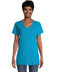 Hanes Women's Short Sleeve Flowy V-Neck Tee
