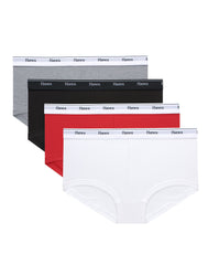 Hanes Originals Women's Boyshort Underwear, Breathable Stretch Cotton, Assorted, 4-Pack