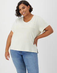 Hanes Originals Women's Raw Edge V-Neck T-Shirt (Plus Size)