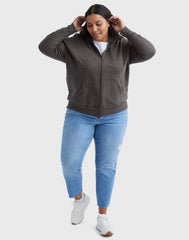Hanes Just My Size EcoSmart Women's Full-Zip Fleece Hoodie (Plus Size)