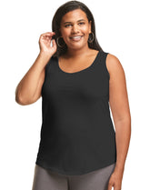 Hanes Just My Size Women's Cotton Jersey Tank, Shirttail Hem (Plus Size)