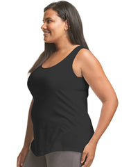 Hanes Just My Size Women's Cotton Jersey Tank, Shirttail Hem (Plus Size)