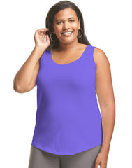 Hanes Just My Size Women's Cotton Jersey Tank, Shirttail Hem (Plus Size)