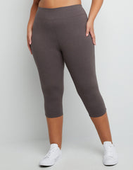 Hanes Just My Size Women's Stretch Jersey Capri Leggings, 19.5" (Plus Size)