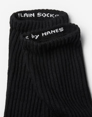 Hanes Unisex Plain Black Socks Pack, 6 Pairs, Crew Socks