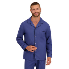 Hanes Men's Pajama Set, Notch Collar, Woven Cotton Blend