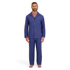 Hanes Men's Pajama Set, Notch Collar, Woven Cotton Blend
