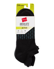 Hanes Absolute Active Men's Cushioned Heel Shield Socks, Shoe Sizes 6-12, 3-Pairs
