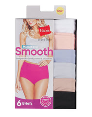 Hanes Women's Microfiber Smooth Brief 6-Pack