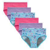 Hanes Toddler Girls' Potty Trainer Underwear Briefs Pack, 6-Pack, Cotton-Stretch, Light Leak Protection
