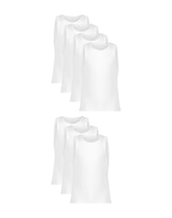 Hanes Toddler Boys' White Tank Tops Pack, 7-Pack, Moisture Wicking, Soft Cotton Kids' Undershirts