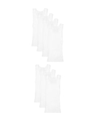 Hanes Toddler Boys' White Tank Tops Pack, 7-Pack, Moisture Wicking, Soft Cotton Kids' Undershirts