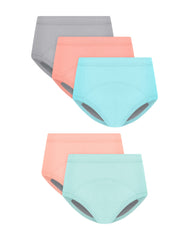 Hanes Toddler Girls' Heavy Absorbency Underwear Briefs Pack, 5-Pack, Cotton, Odor Control, Solids
