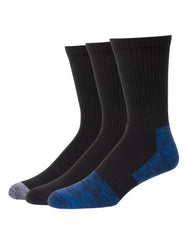 Hanes Men's Outdoor X-Temp Warm Crew Socks Blue/Black 3-Pack