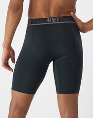 Hanes Moves Ultimate Men's Anti-Chafe Long Leg Boxer Brief Underwear, Total Support Pouch, X-Temp, 4-Pack, 8"