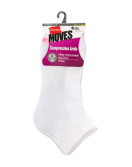 Hanes Moves Women's Ankle Socks, X-Temp, Shoe Sizes 8-10, 6-Pairs