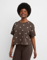 Hanes Originals Women's Cotton Boxy T-Shirt, Rolled Short Sleeves