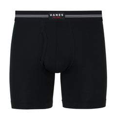 Hanes Perfect Flex Men's Boxer Brief Underwear, Lightweight & Breathable, Black, 1-Pack