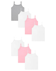 Hanes Girls' Tank Top Cami Pack, 7-Pack, Breathable Cotton Blend Tank