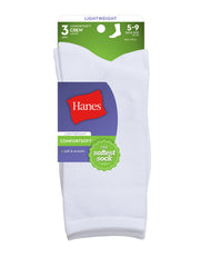 Hanes ComfortSoft Women's Crew Socks,Fits shoe sizes up to 8-12, 3-Pack