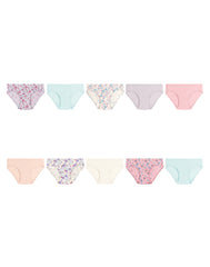 Hanes Pure Comfort Toddler Girls' Cotton Hipster Underwear, 10-Pack