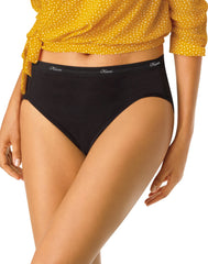 Hanes Women's Cotton Hi-Cut Brief Underwear, Moisture-Wicking, 12-Pack