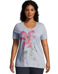 Hanes Just My Size Women's Graphic T-Shirt, Tropical Flower (Plus Size)