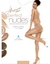 Hanes Perfect Nudes Run Resistant Tummy Control Girl Short Hosiery