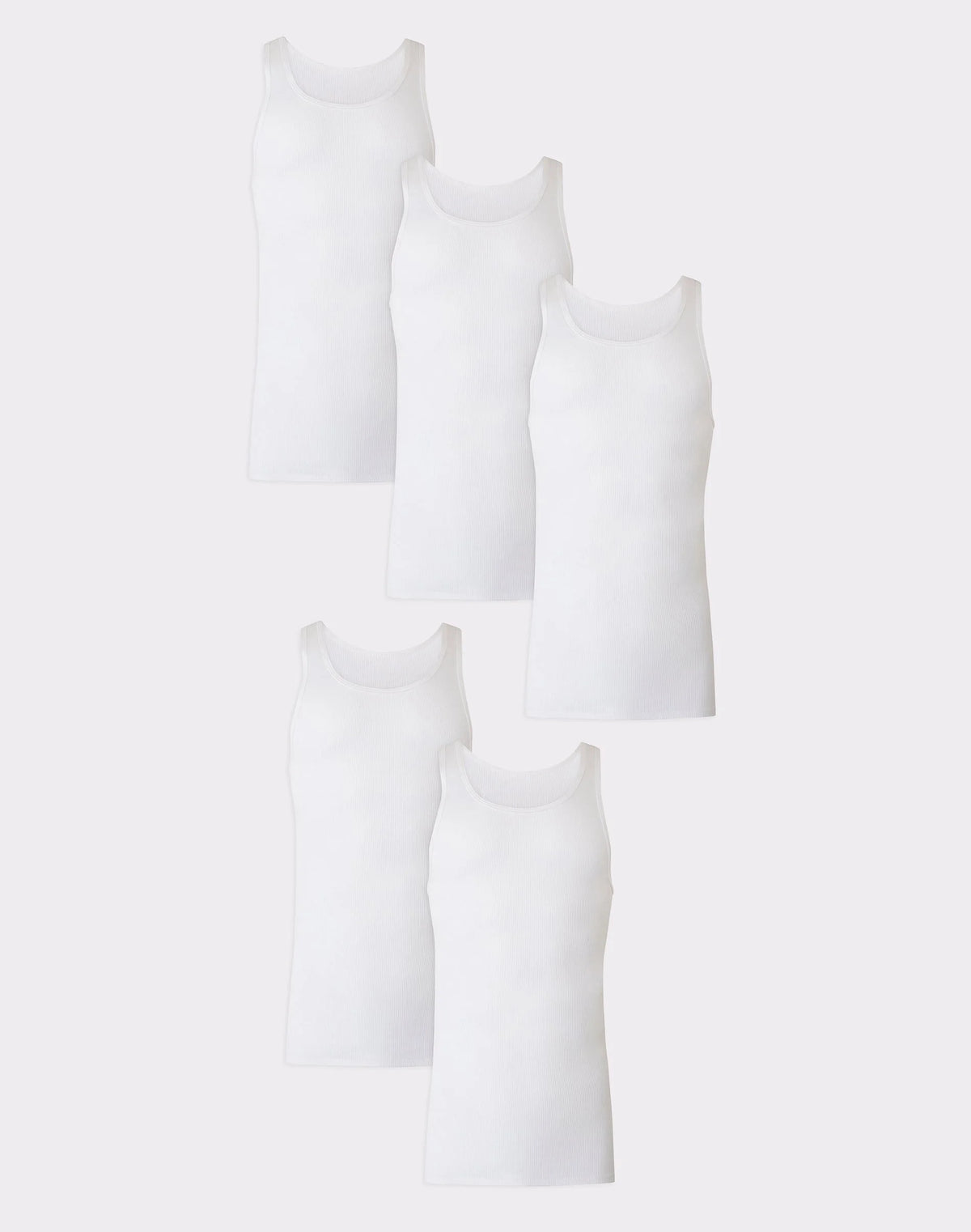 Hanes Ultimate Tall Men's Tank Top Undershirts Pack, Cotton, 5-Pack, (Big & Tall Sizes)