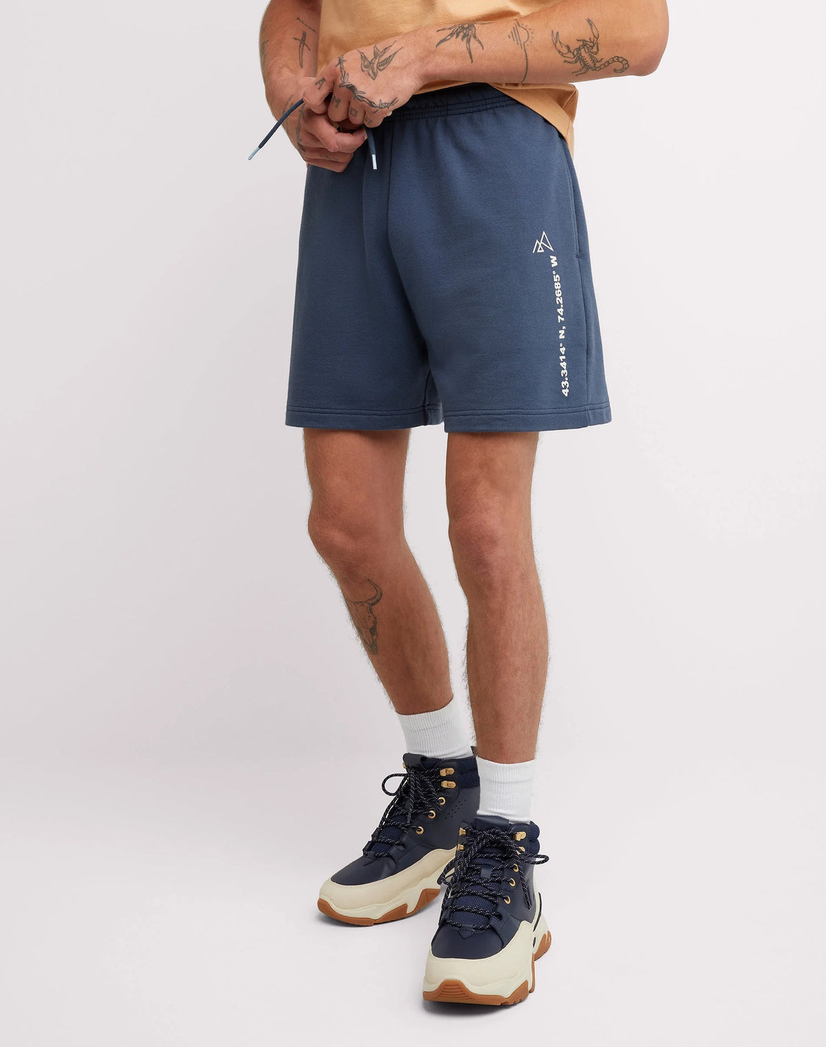 Hanes Explorer Unisex French Terry Shorts, Adirondacks Flag Up, 6"