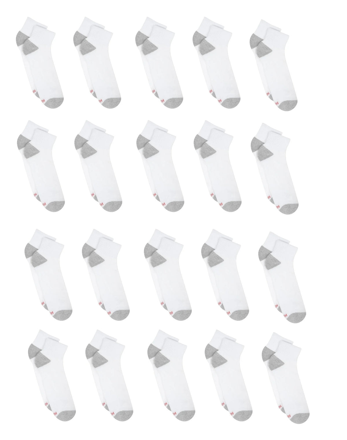 Hanes Men's Cushioned Ankle Socks Pack, 20 Pairs, Moisture Wicking