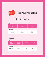 Hanes Absolute Active Girls' Crew Socks Pack, 6-Pack, Cushioned