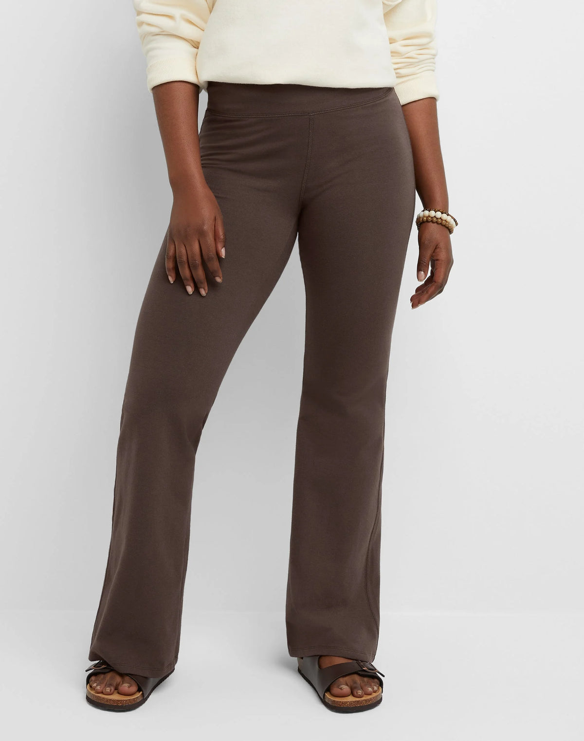 Hanes Originals Women's Stretch Jersey Flare Leggings, 31"