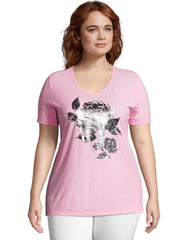 Hanes Just My Size Women's Graphic T-Shirt, Simple Floral (Plus Size)