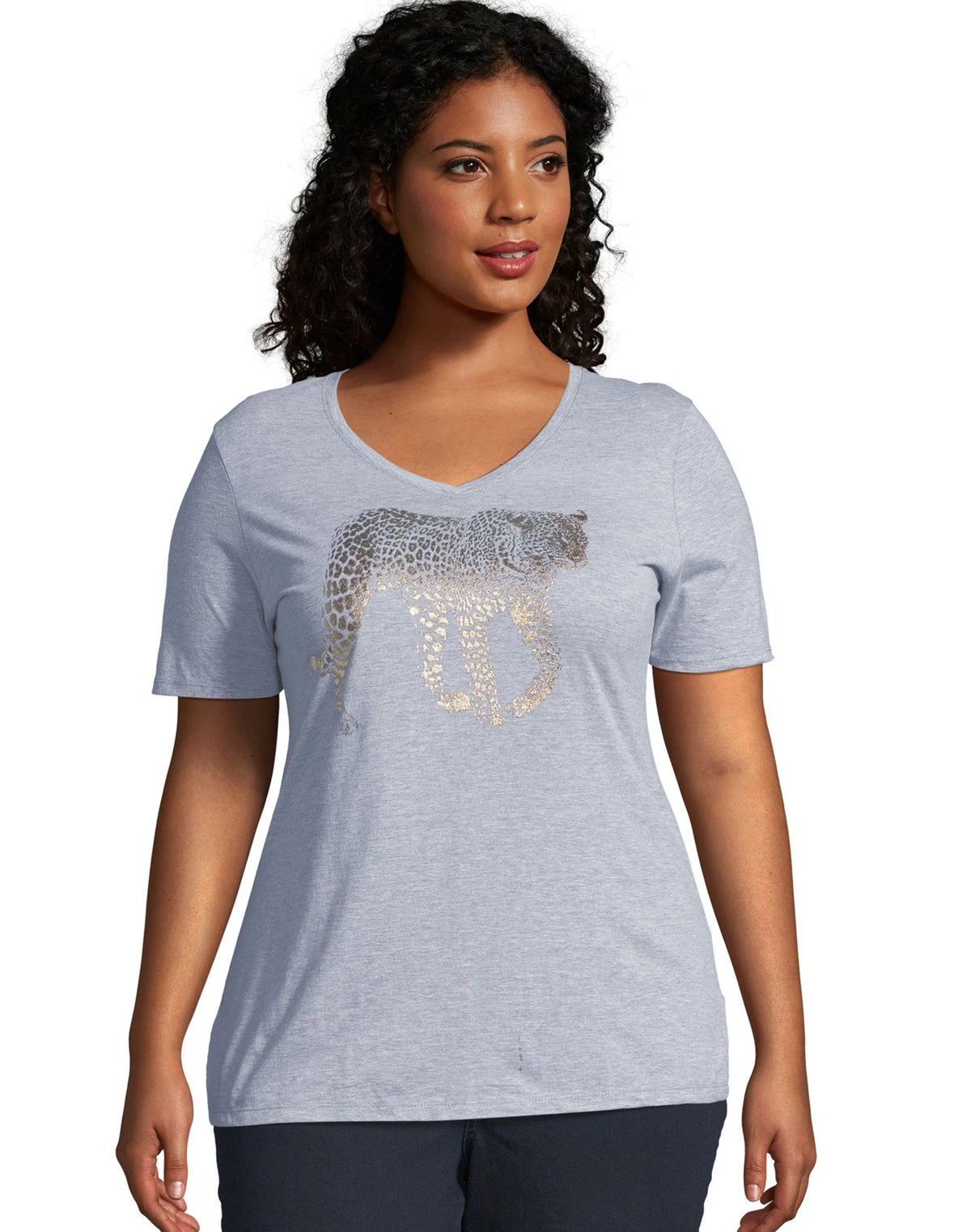 Hanes Just My Size Women's Graphic T-Shirt, Gold Leopard (Plus Size)