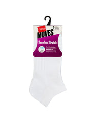 Hanes Moves Women's Seamless Stretch No Show Socks, 3 Pairs