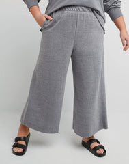Hanes Originals Women's French Terry Wide Leg Cropped Pants, 25" (Plus Size)
