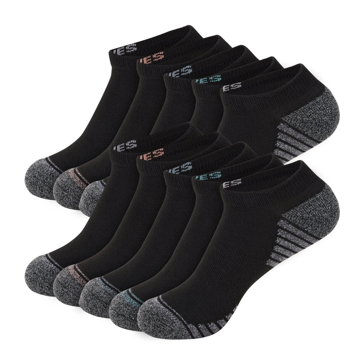 Hanes Moves X-Temp Women's No Show Socks, 10-Pairs, Shoe Sizes 8-12