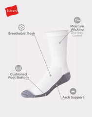 Hanes Men's FreshIQ X-Temp Active Cool Big and Tall Crew Socks 12-Pack