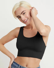 Hanes Originals Women's Rib Longline Bralette, Cotton
