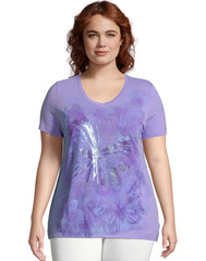 Hanes Just My Size Women's Graphic T-Shirt, Big Butterfly Impression (Plus Size)