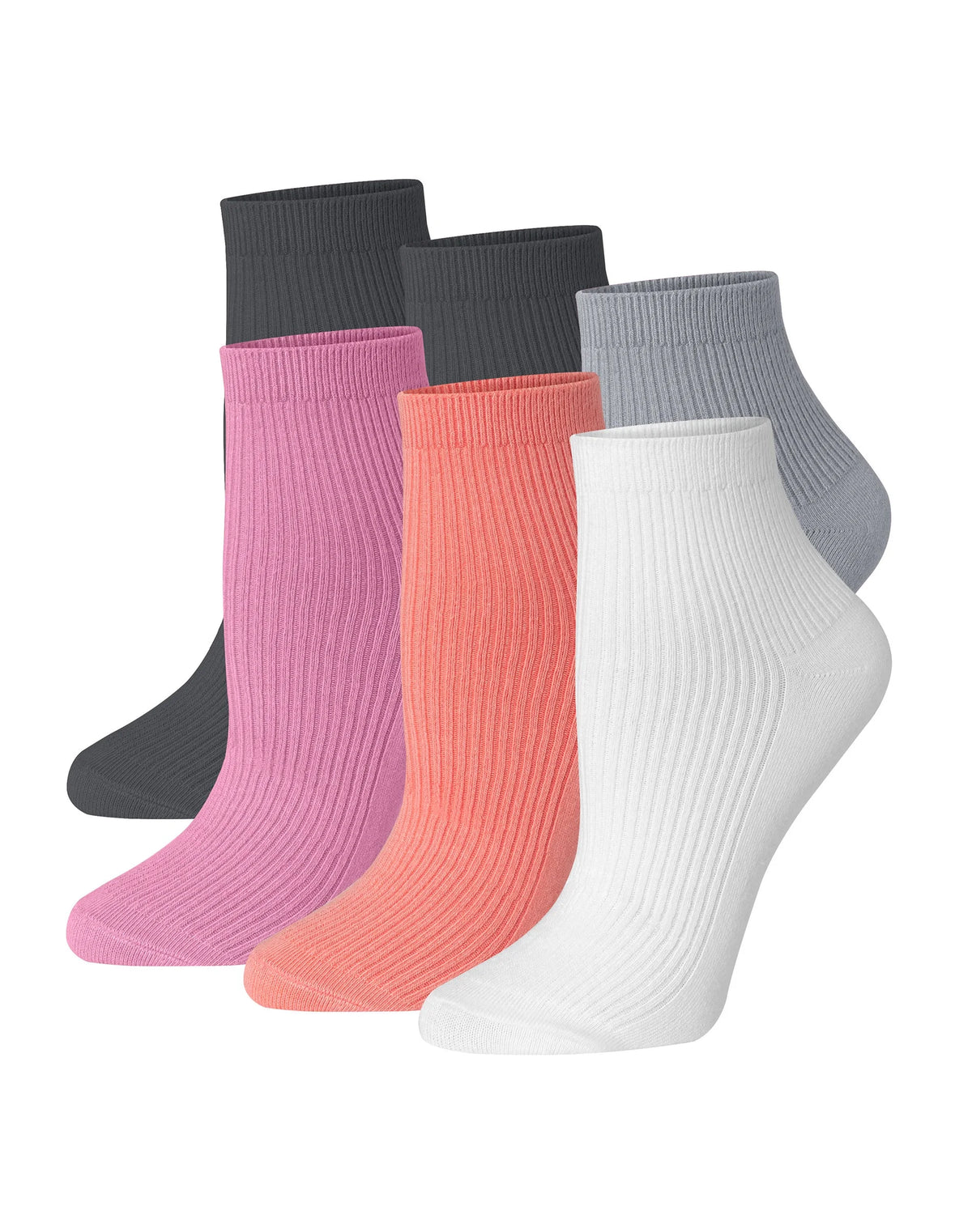 Hanes Originals Women's SuperSoft Ankle Socks, Assorted, Extended Sizes, 6-Pairs