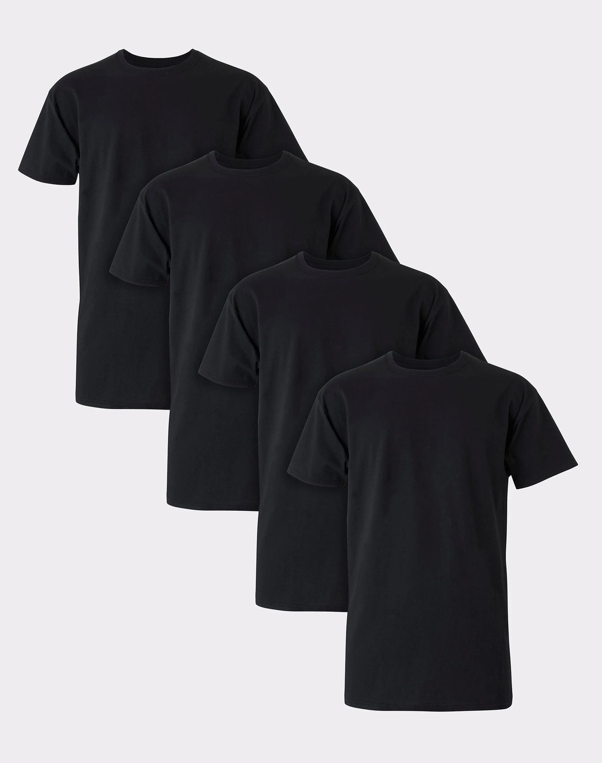 Hanes Ultimate Cotton Tall Men's T-Shirt Pack, Black/Grey, 4- Pack, (Big & Tall Sizes)